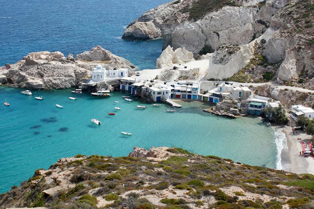 A spectacular view in Milos, Greece.