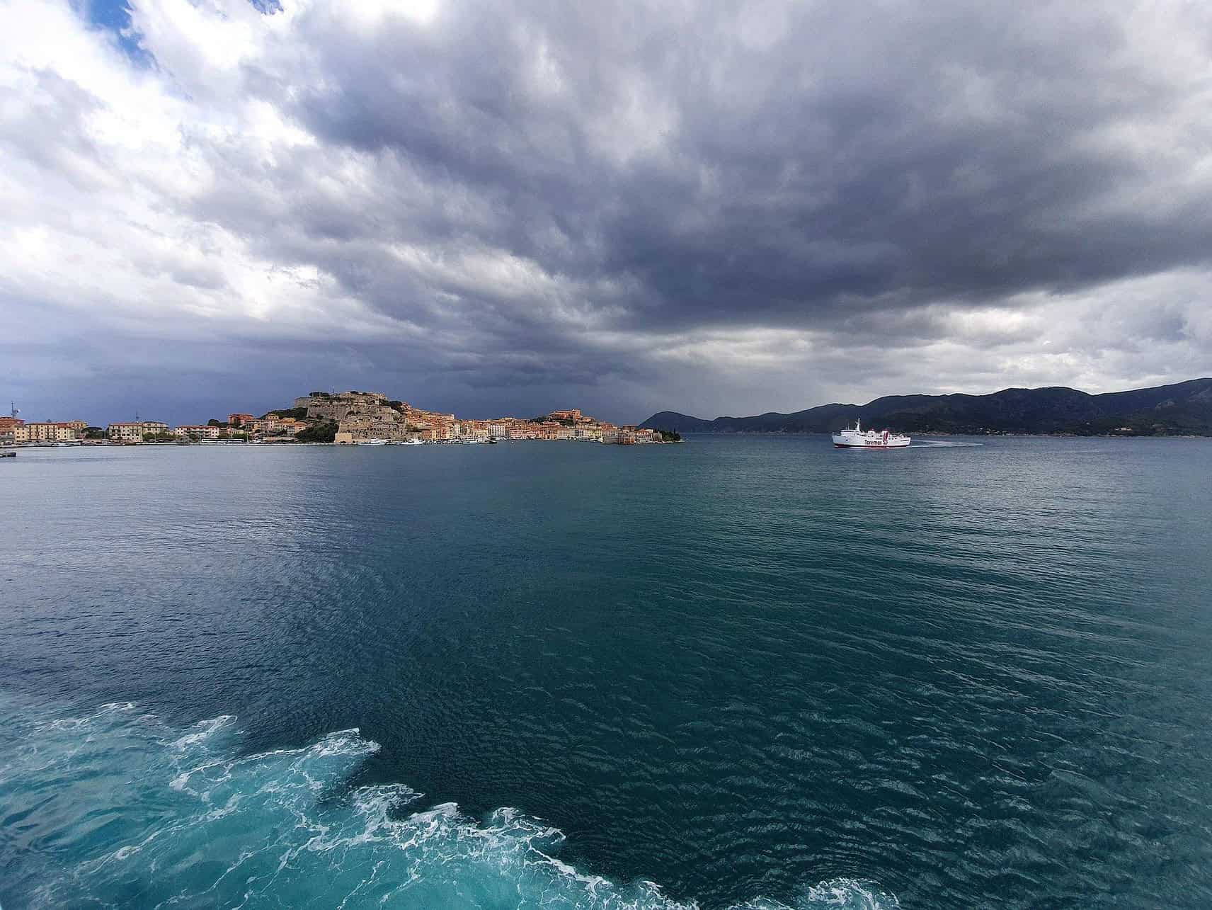 Taking a ferry to Elba, Italy.
