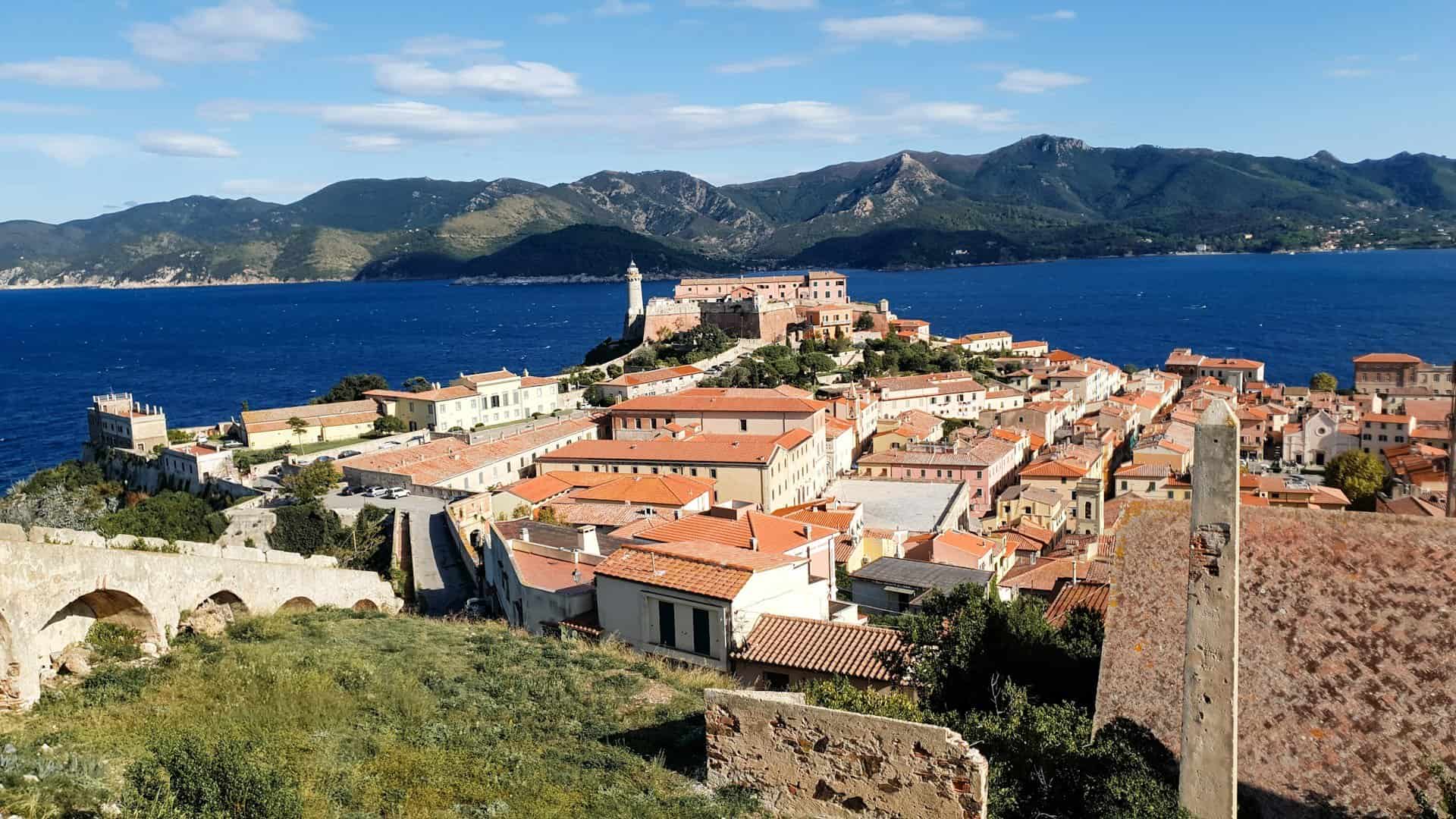 Town Portoferraio in Elba, Italy.