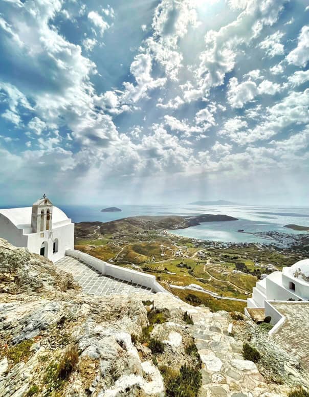 View from the top of Chora, Greece.
